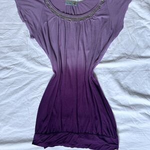 Y2K Purple Beaded Mini Dress